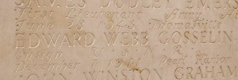 Alum names inscribed on the walls of Woosley Hall