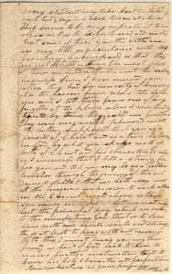 Letter from Henry Obookiah, sent from Cornwall, Connecticut, to Samuel Wells, Jr. of Greenfield, Massachusetts, dated 16 June 1817, page 3. Gustave R. Sattig Collection (MS 1429), Box 1, folder 17. Manuscripts and Archives, Yale University Library.
