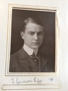 Photograph of T. Lawrason Riggs from Scroll and Key senior album, 1910. Call number: Yeg2 K61x 1910.